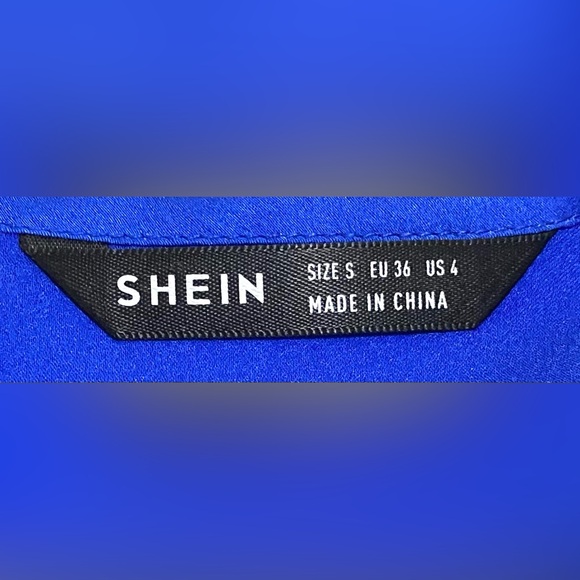 SHEIN Womens S Solid Royal Blue Structured Sleeveless Satin Top Preppy Classic - Picture 13 of 16